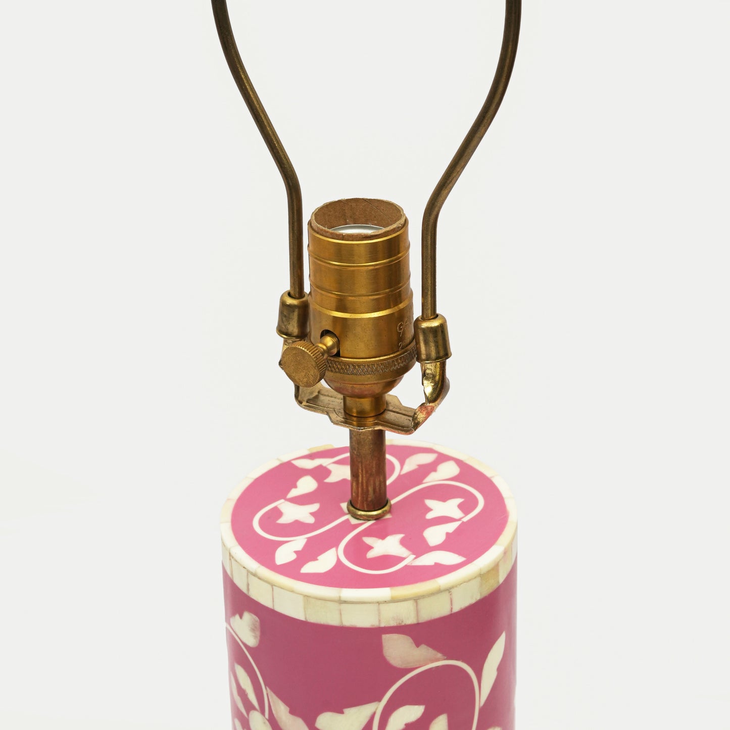 Floral Vines Inlay Blush Table Lamp