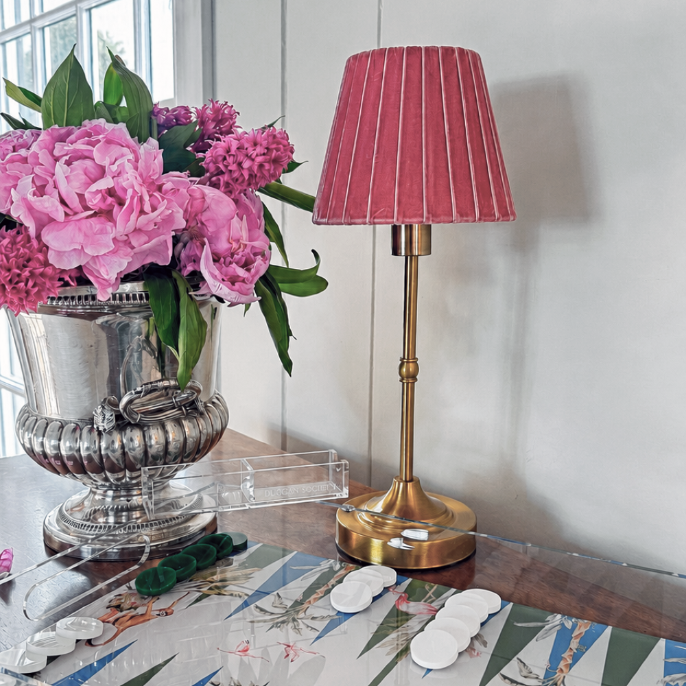 Pietra rose velvet lamp