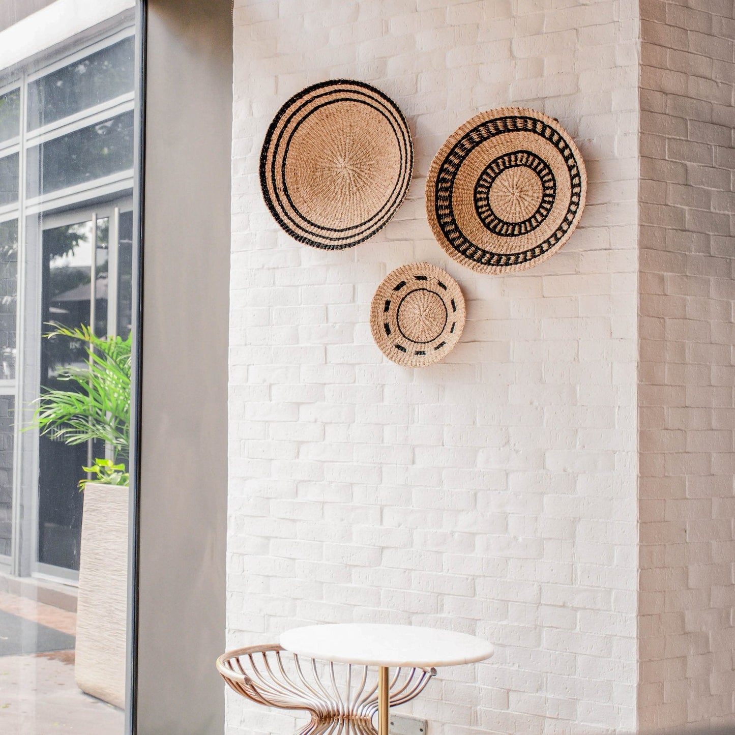 Natural + Black Wall Baskets, Large