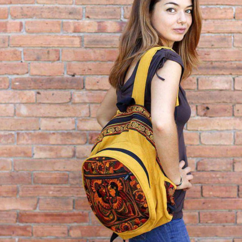 Tribal Bird Embroidered Hmong Backpack- Thailand