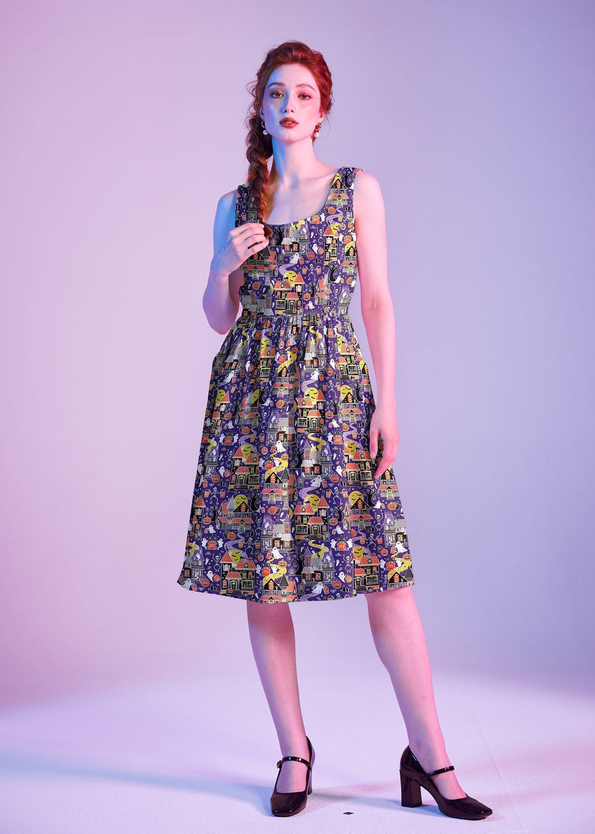 Glow in the Dark Haunted House Fit & Flare Dress