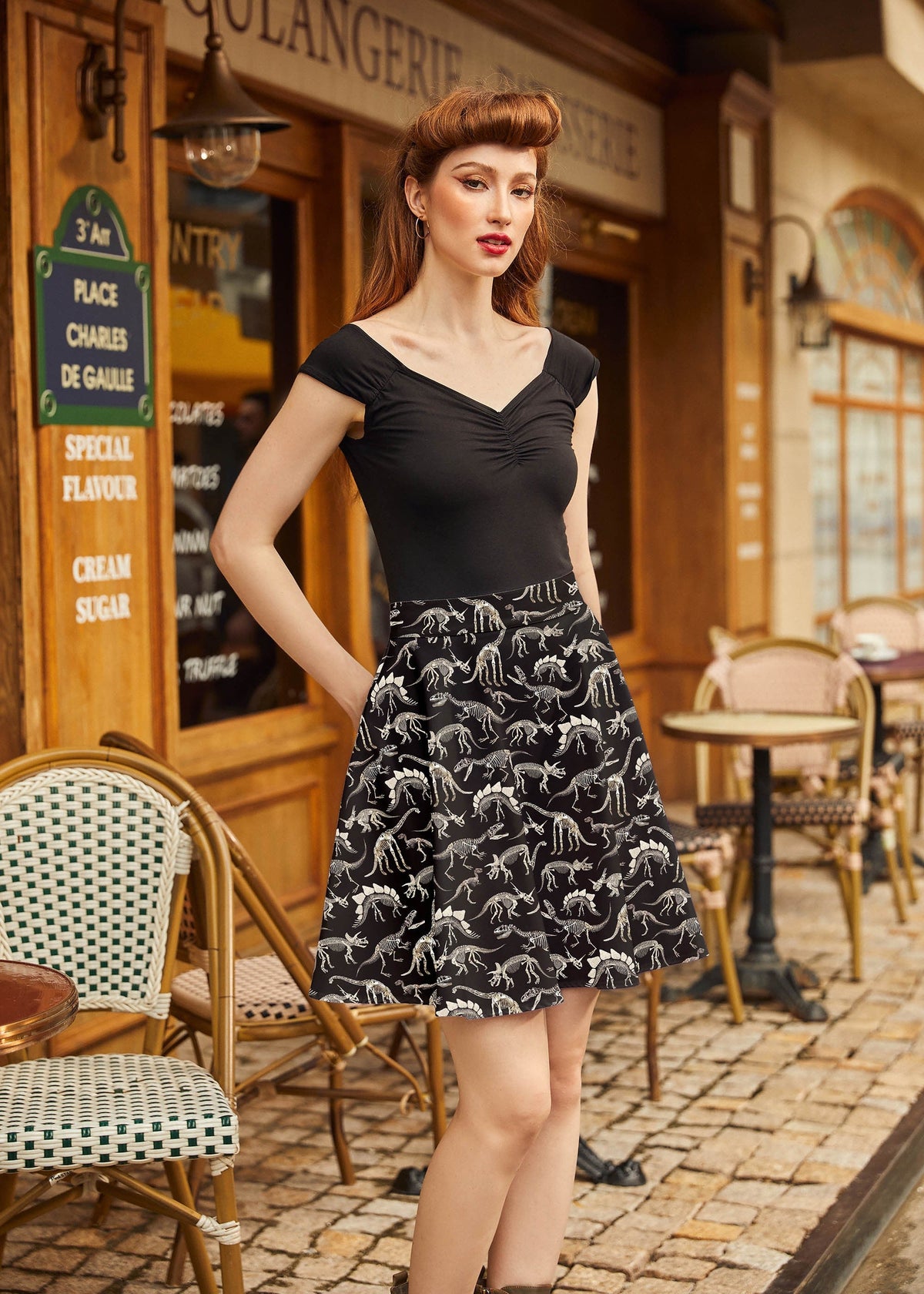 Dino Bones Skater Skirt