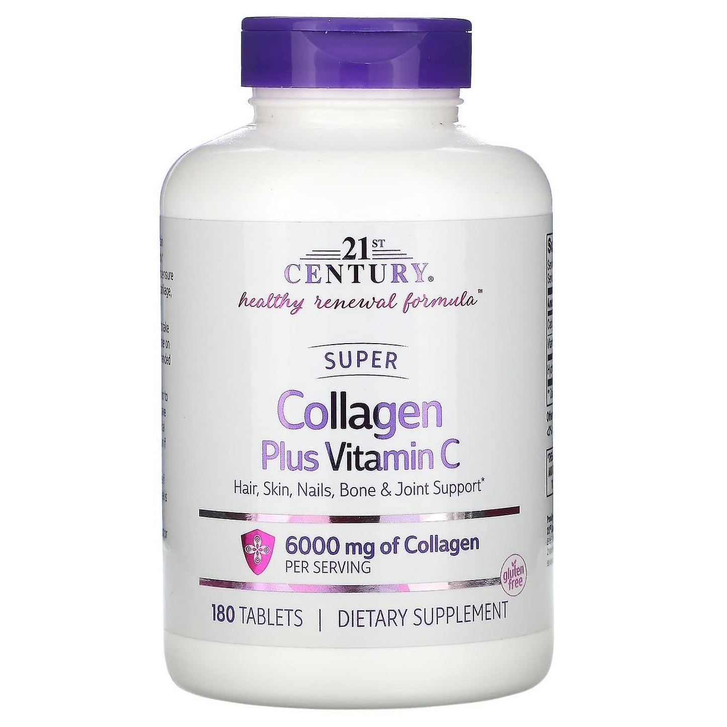 21st Century Super Collagen Plus Vitamin C, 1,000 Mg, 180 Tablets