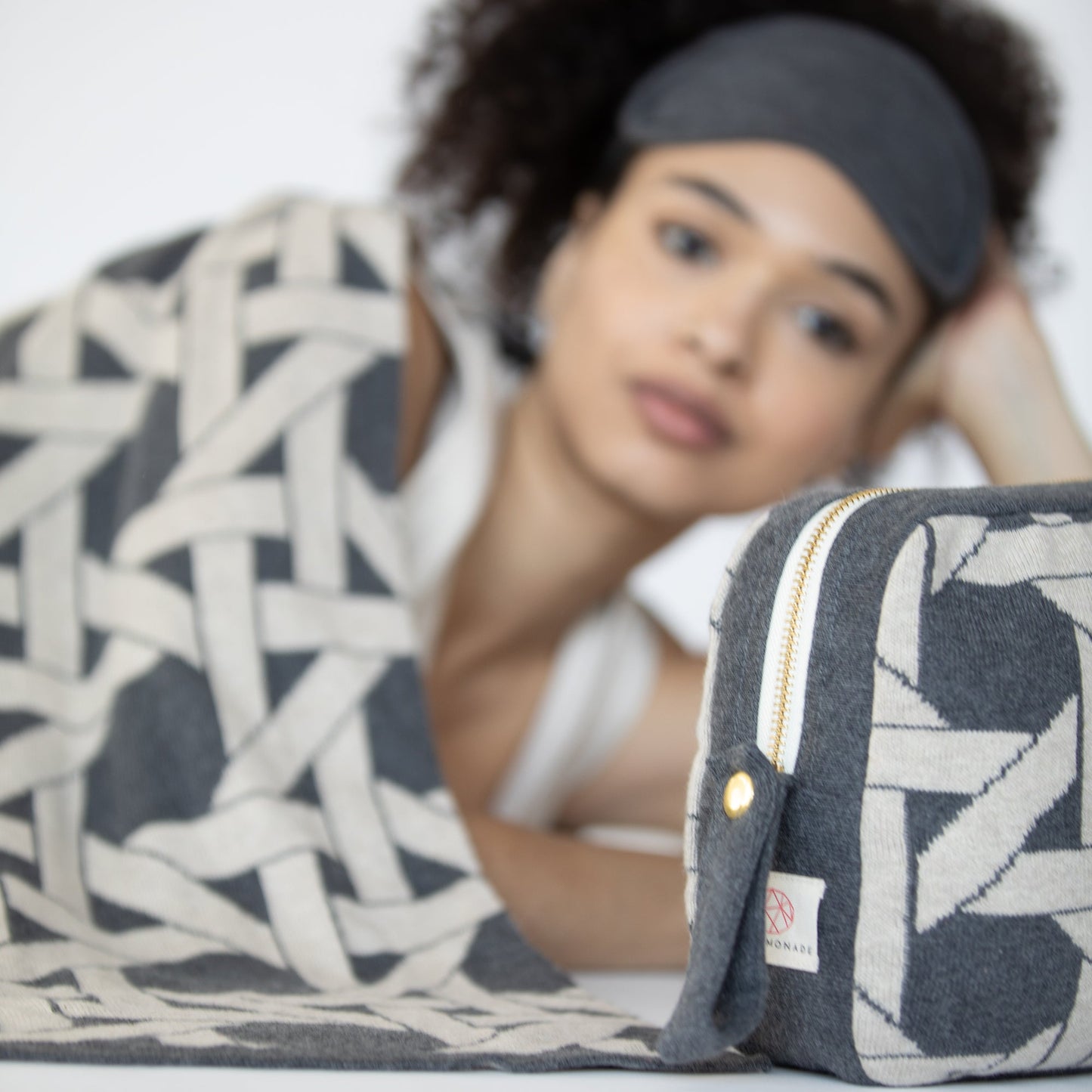 Riti Organic Cotton Travel Blanket and Eye Mask Set