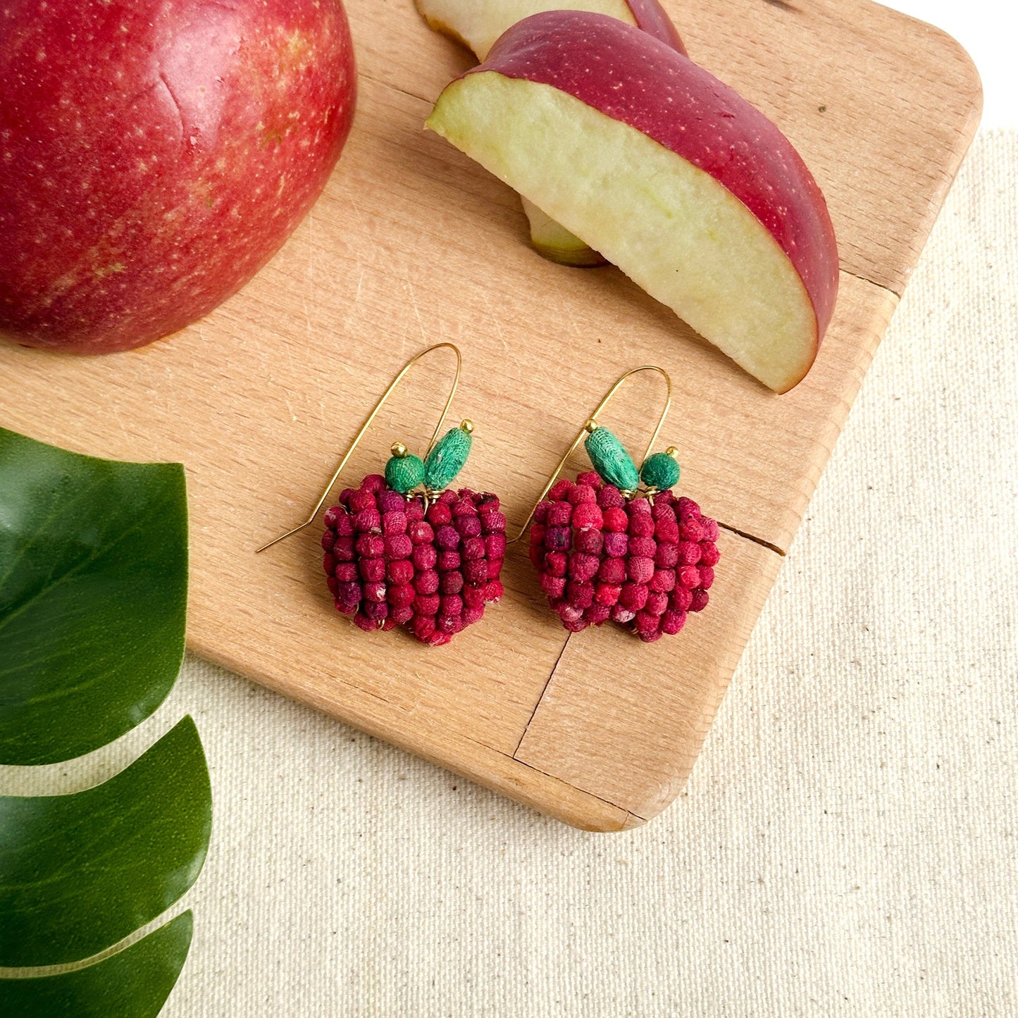 Kantha Apple Earrings