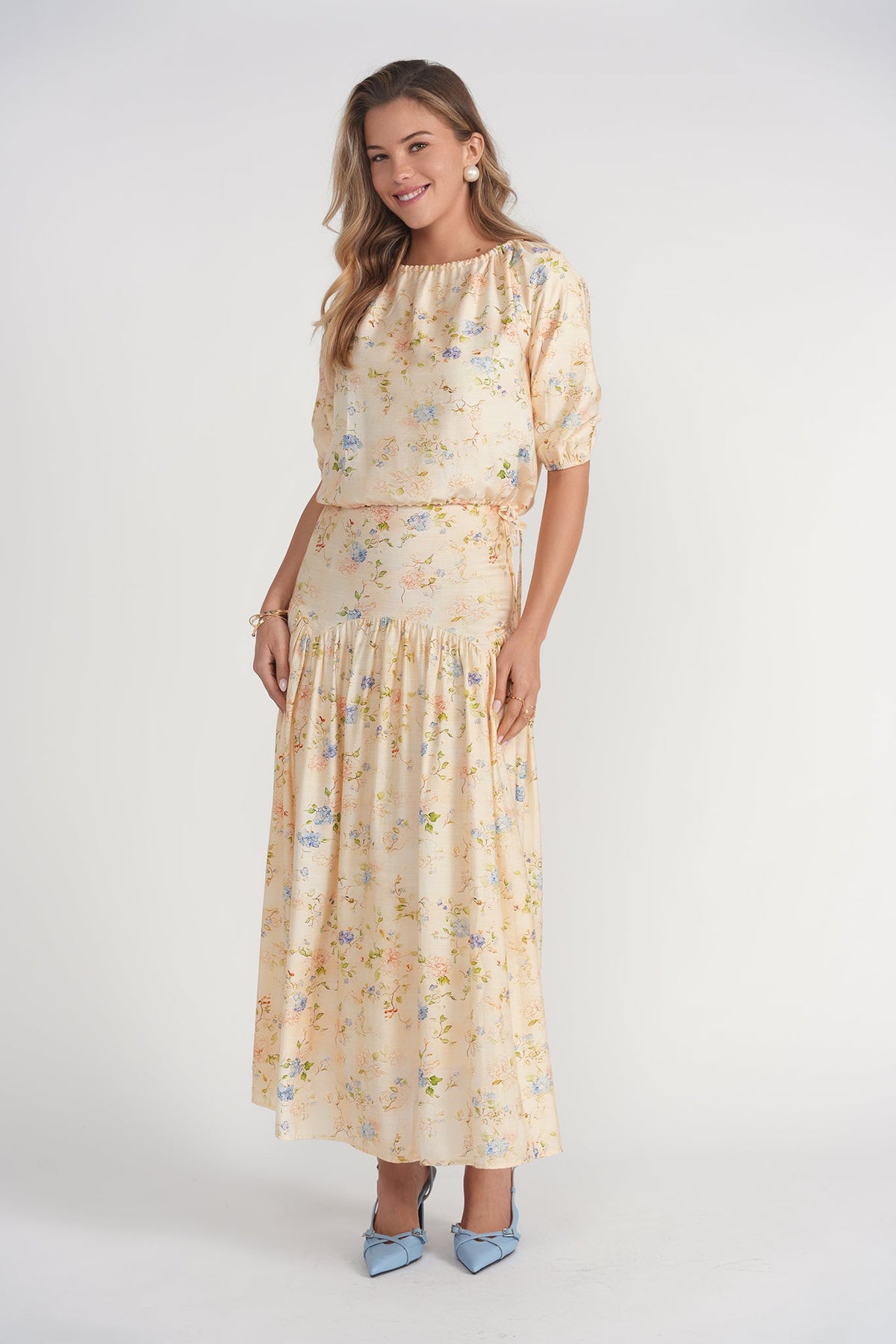 Belle Skirt- Yellow Garden