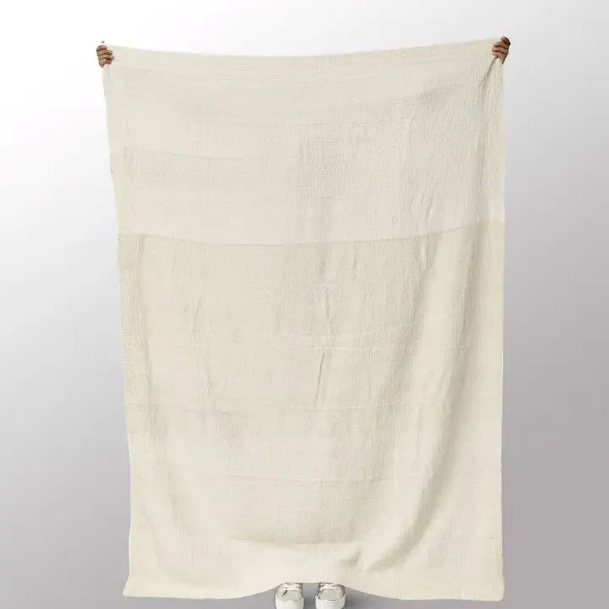 Jewels Stripe Fray Patch Kantha Throw