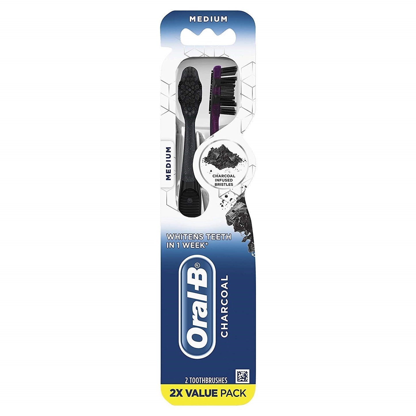 Oral-B Medium Advanced Whitening Charcoal Toothbrushes Value Pack