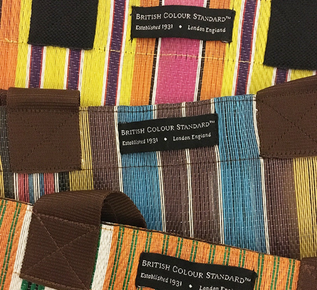 Woven Market Shopper in Indian Yellow, Saxe Blue & Rose Beige