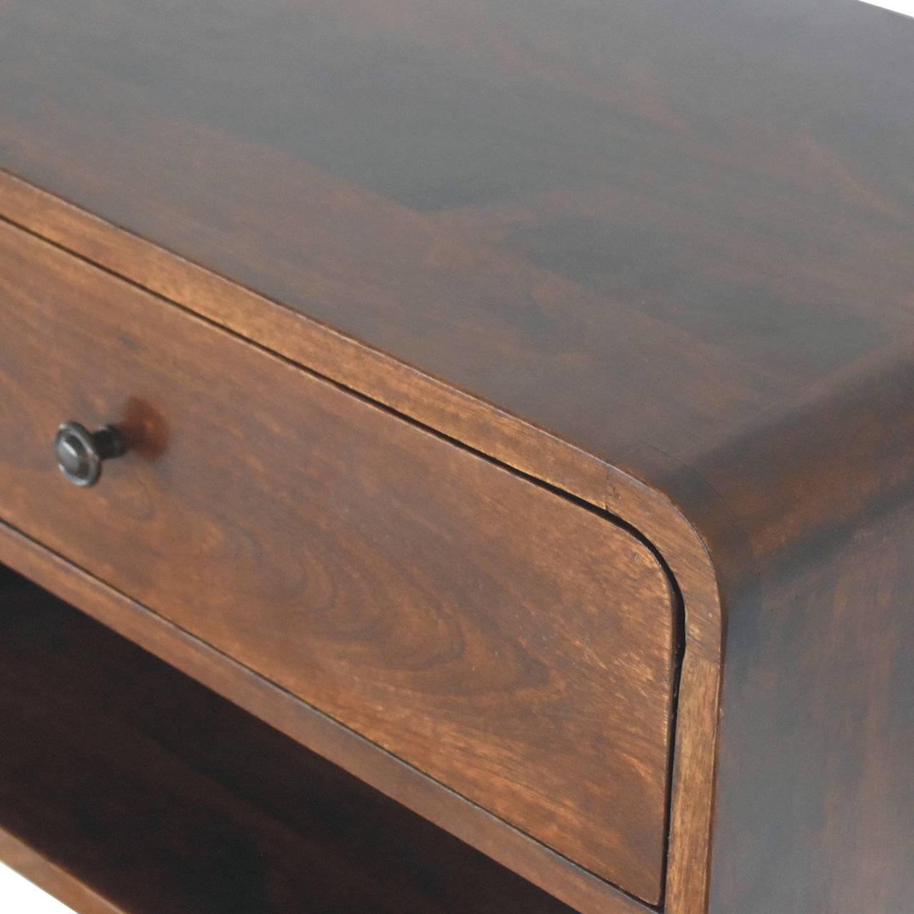 Solid Wood Large Curve Floating Bedside Table