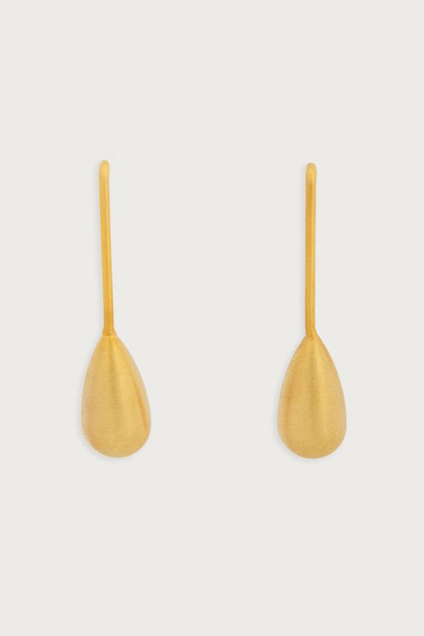 Metal Petal Drop Earrings