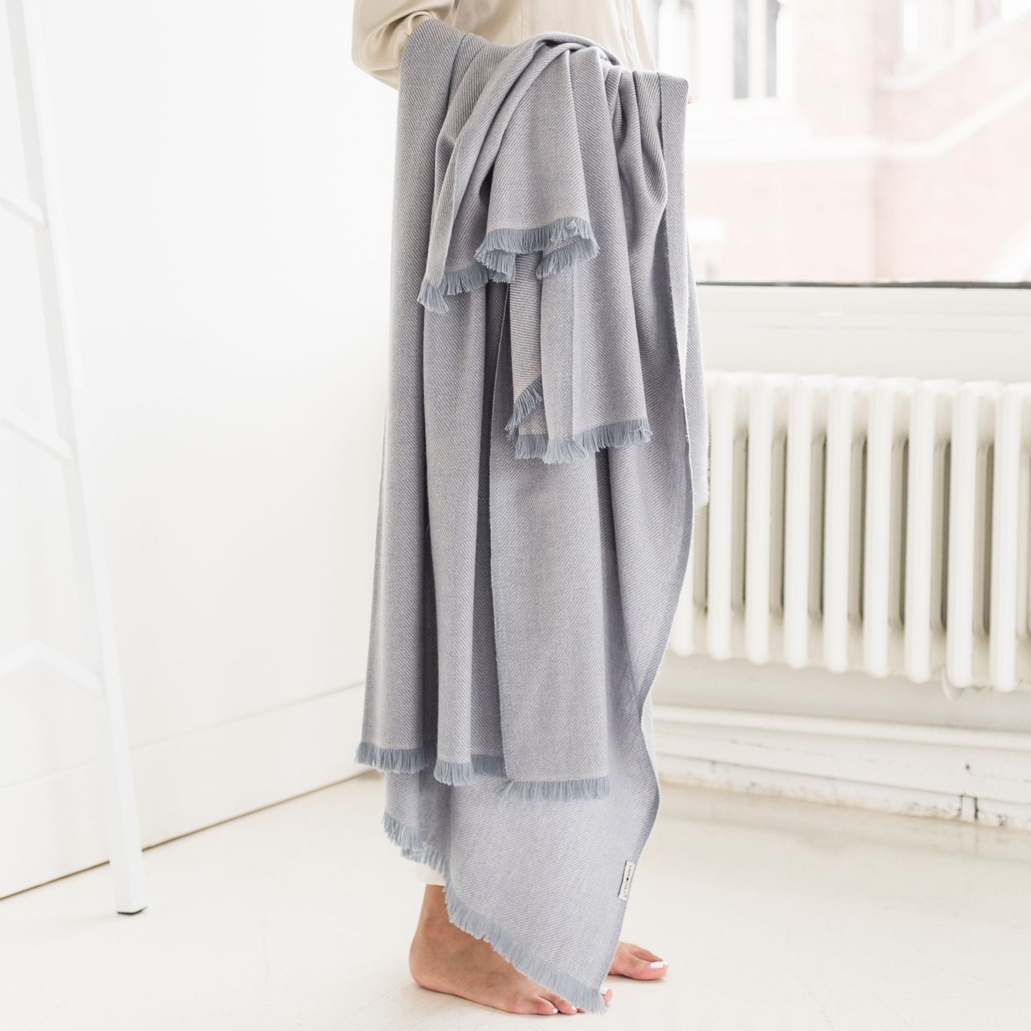 Boro Blue Handwoven Merino Throw