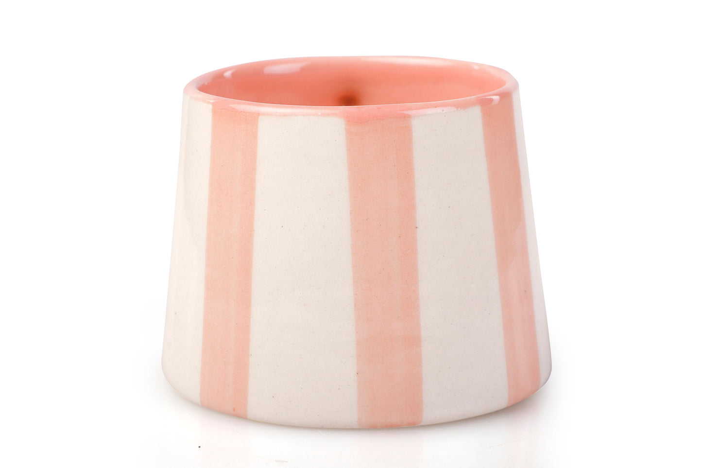 Ceramic Pink Stripe  Coffee cup- 220ml - 3.5 x 2.5 Inches (Set of 4)