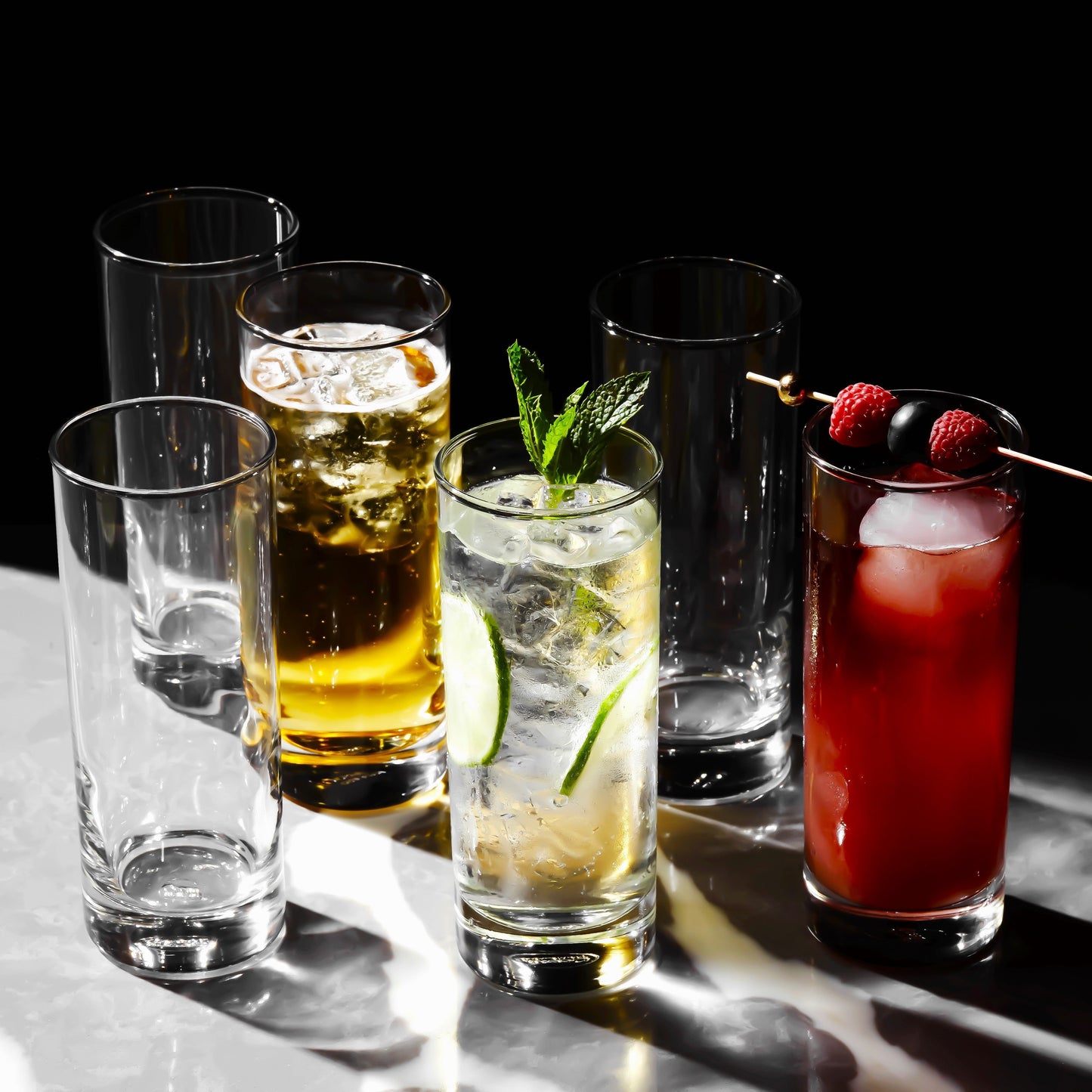 Highball Glasses Heavy Base Tom Collins Glasses - 12/15-Ounce Cups