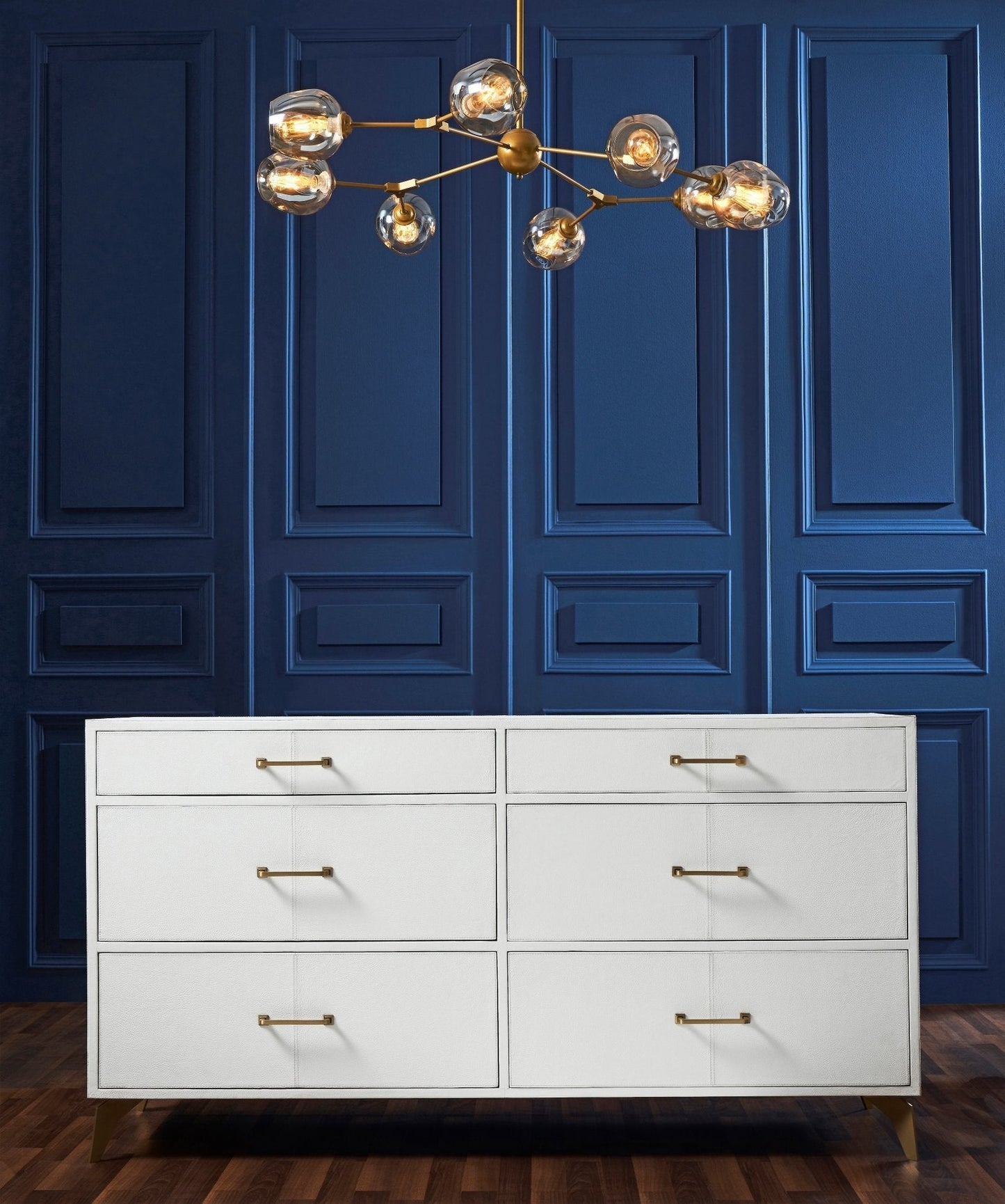 Berkeley Six Drawer Leather Dresser