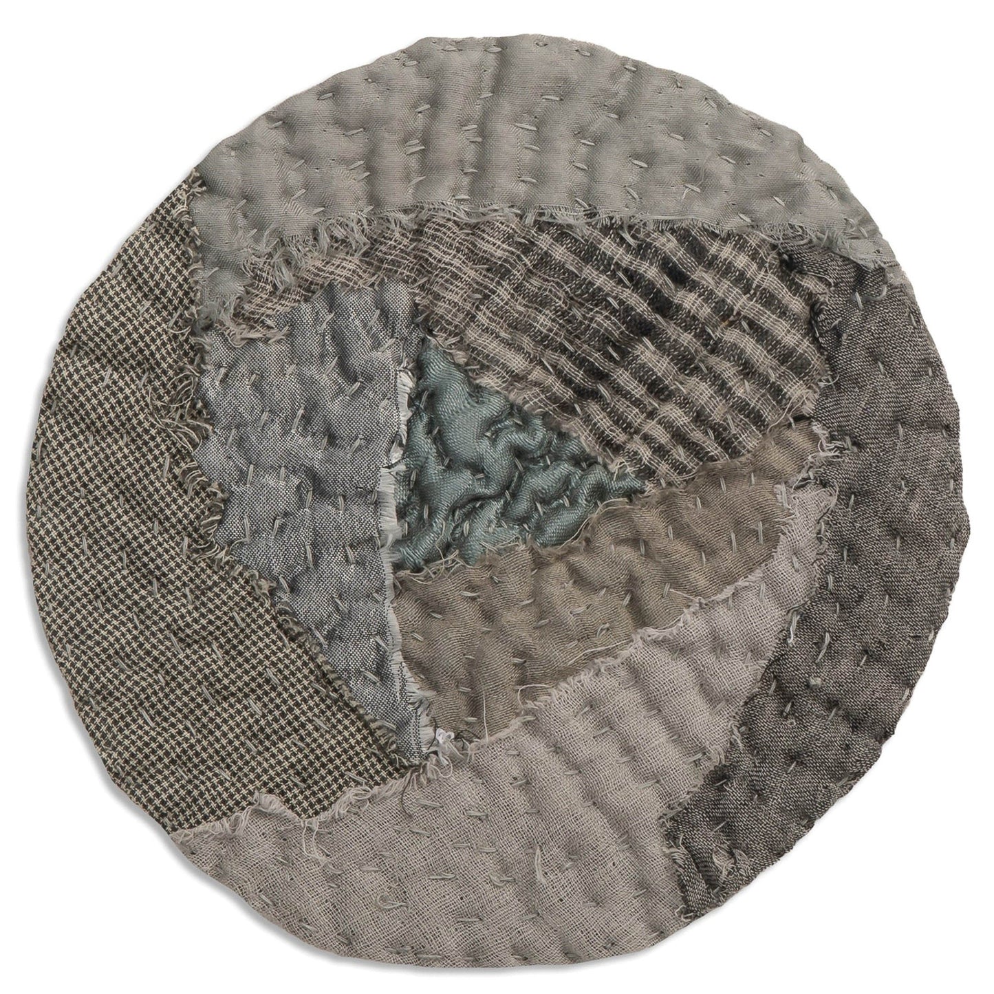 Grey Mist Rose kantha  Coaster (Set of 2)