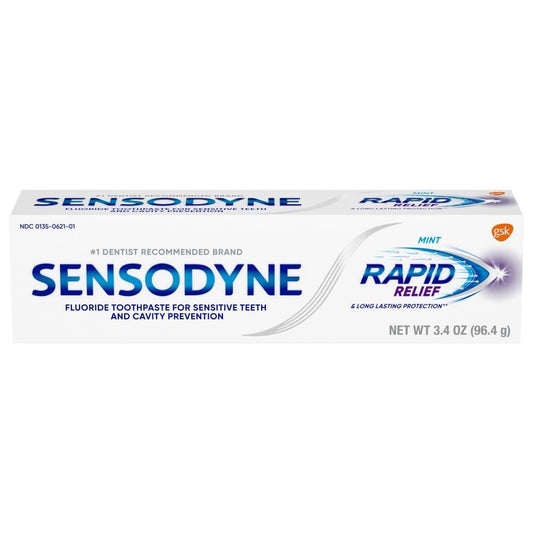 Sensodyne Rapid Relief Sensitive Toothpaste, Mint - 3.4 Ounces
