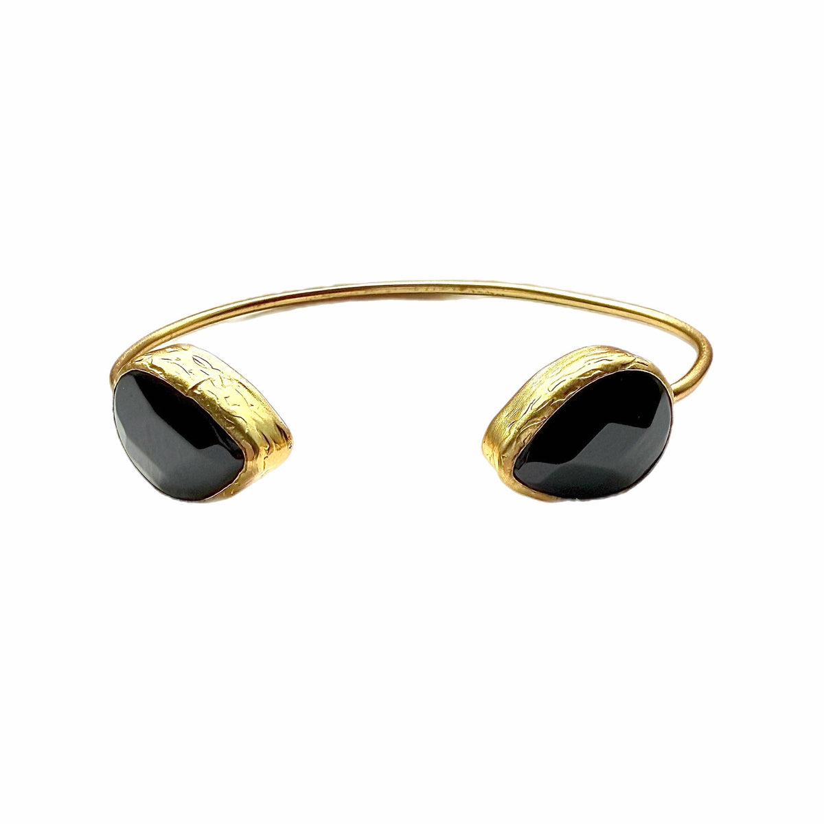 Dina Double Onyx Teardrop Cuff Bangle