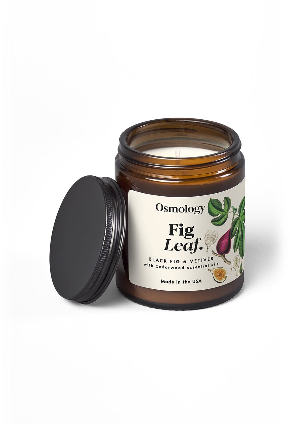 Fig Leaf Scented Jar Candle - Black Fig Vetiver and Cedarwood