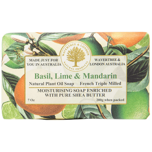 Wavertree & London Basil Lime Mandarin Natural Luxury Soap Bar 7 Oz