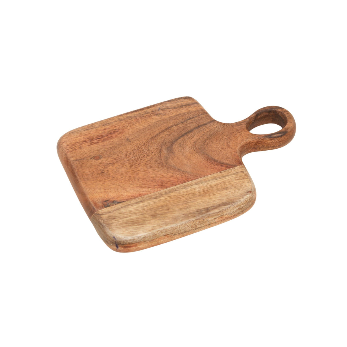 Round Acacia Wood Cutting Board with Handle, 12x0.75x16"
