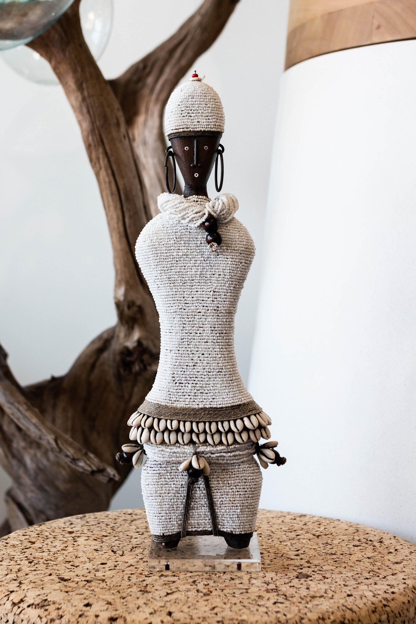 White Beaded African Namji Doll
