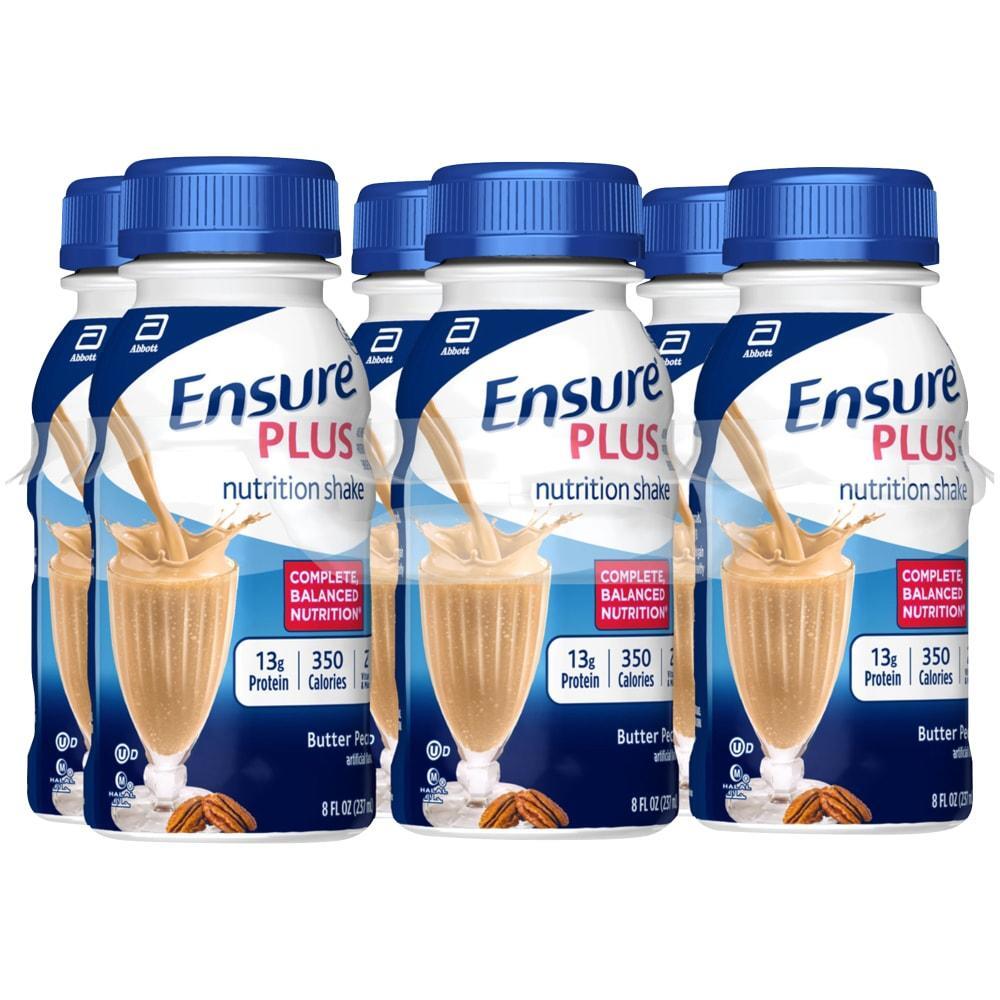 Ensure Plus Butter Pecan Nutrition Shake 6-8 Fl Oz Bottles