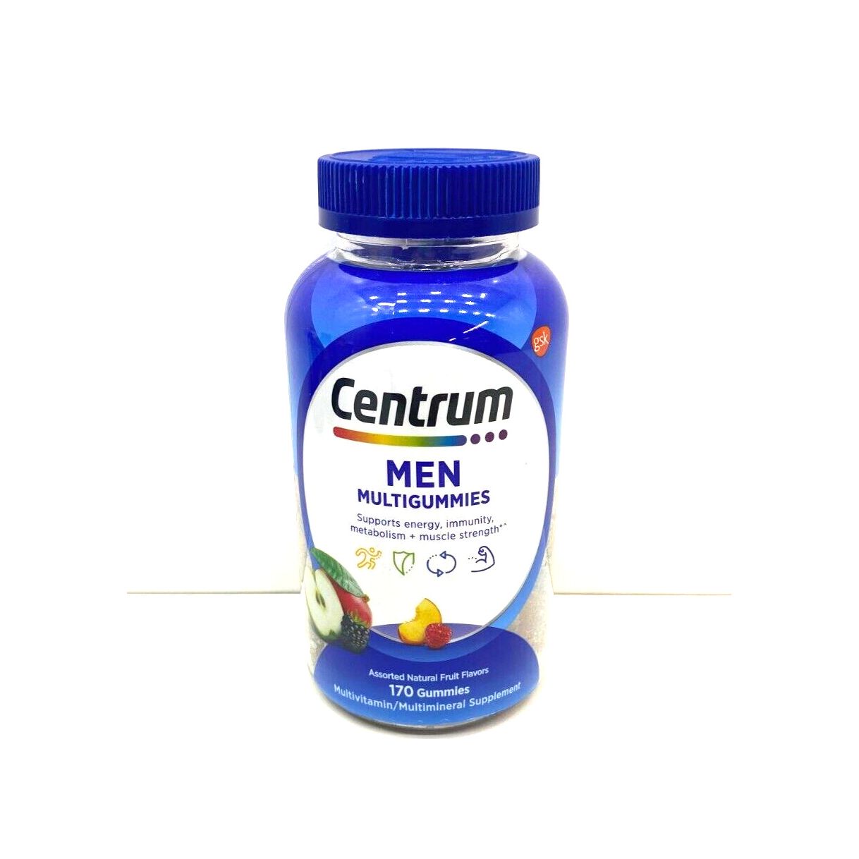 Centrum Multivitamin/Multimineral Supplement, Men, Gummies, Assorted Natural Fruit Flavors
