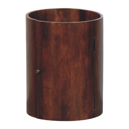 Solid Wood Winewood Round Side Cabinet