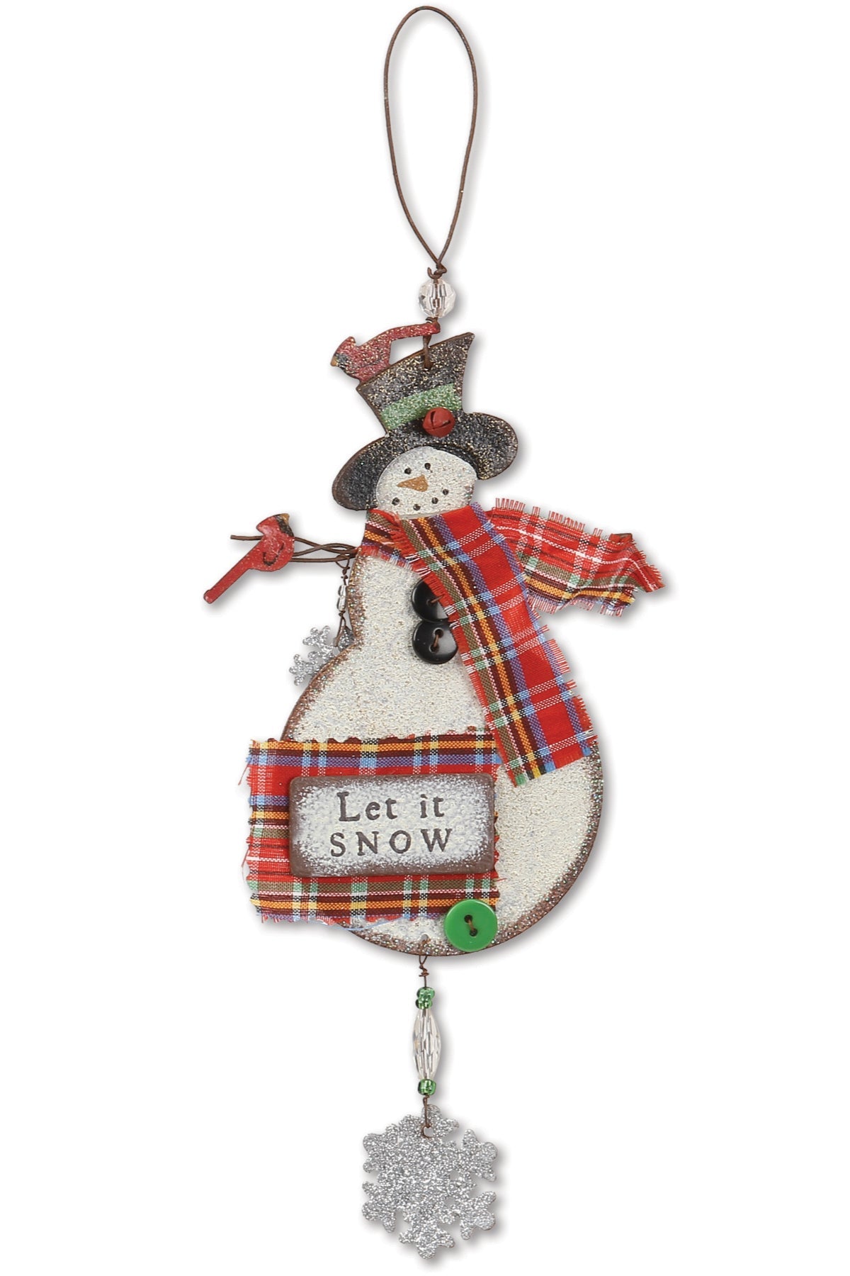 Rustic Northwoods Snowman Ornaments - Set of 4