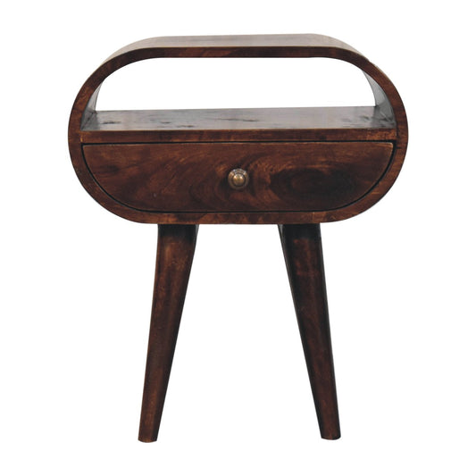 Solid Wood California Walnut Circular Bedside Table