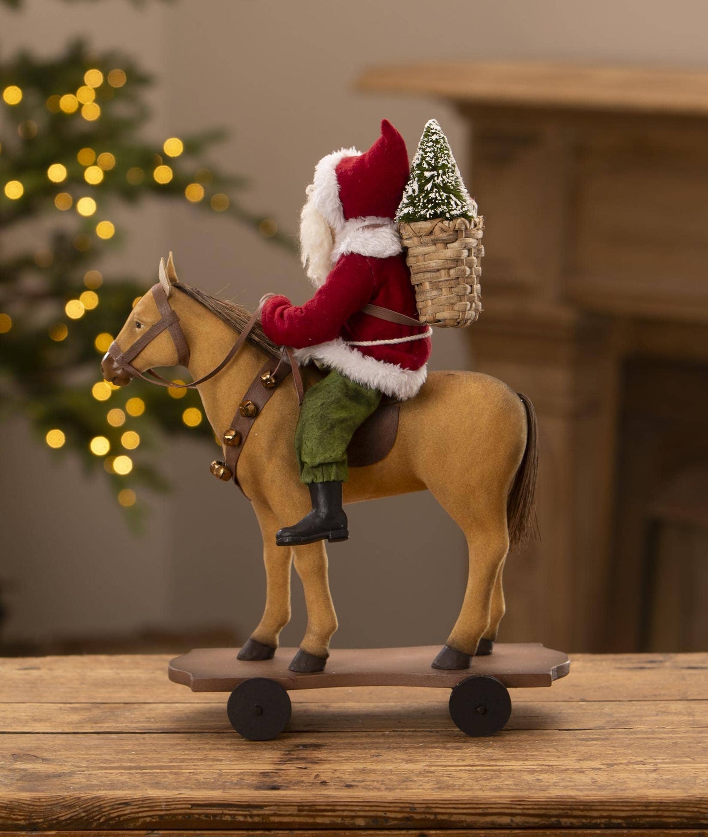 Santa Riding Horse Pull Toy by Bethany Lowe