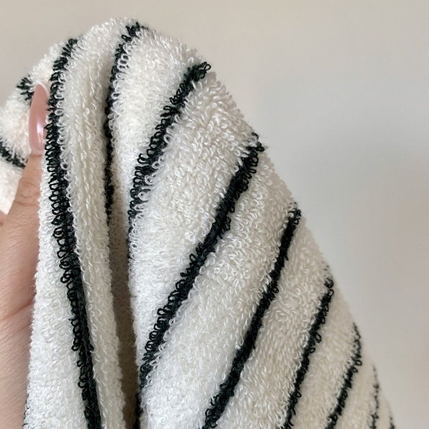 Scandi Retro Striped Cotton Bath Towel, 100% Cotton Ultra Plush & Soft