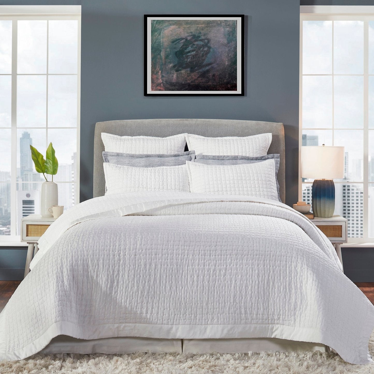 Malibu Square Quilted Silk Coverlet
