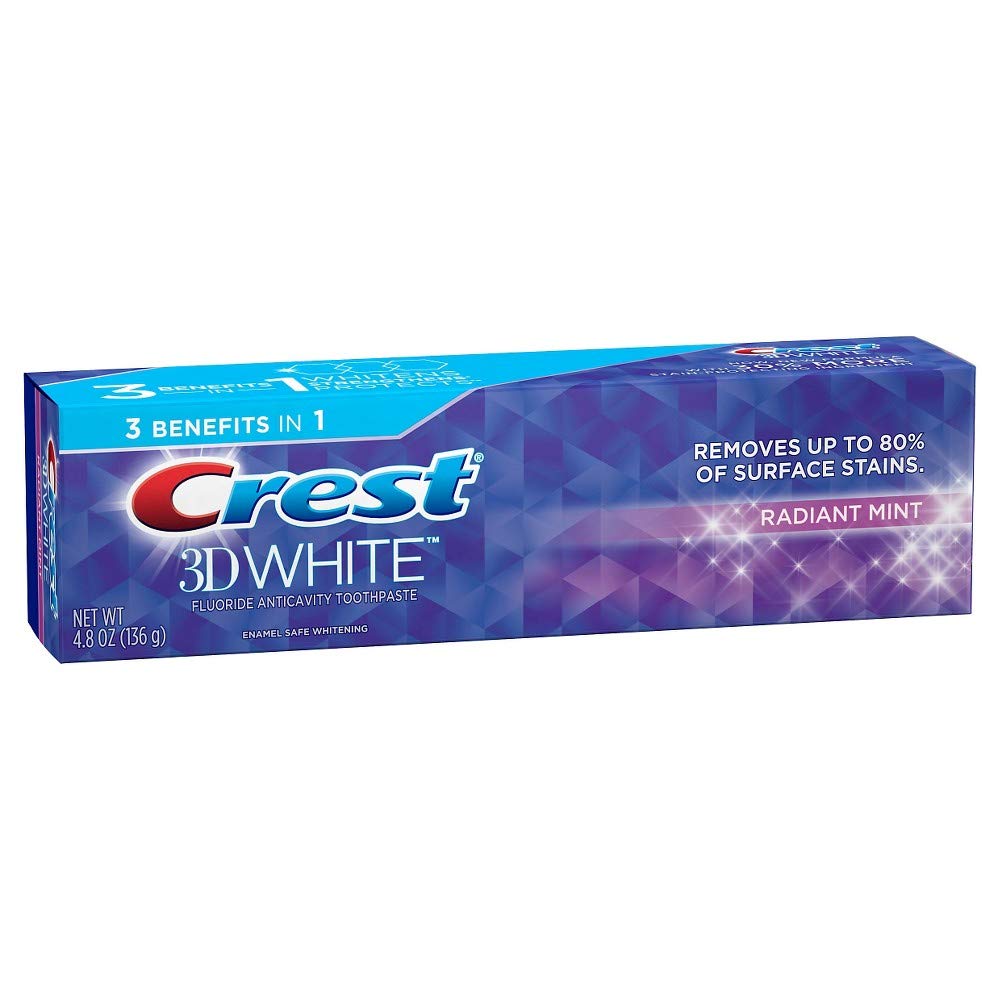 Crest 3D White Radiant Mint Whitening Toothpaste, 4.8 Oz