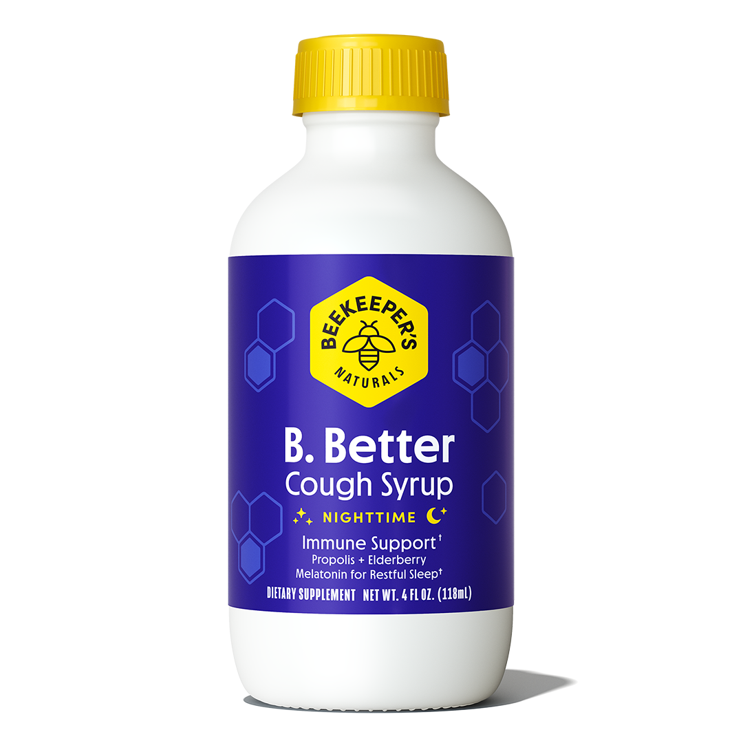 Beekeeper's Naturals B. Better Nighttime Cough Syrup With Immune Support, 4 Fl Oz