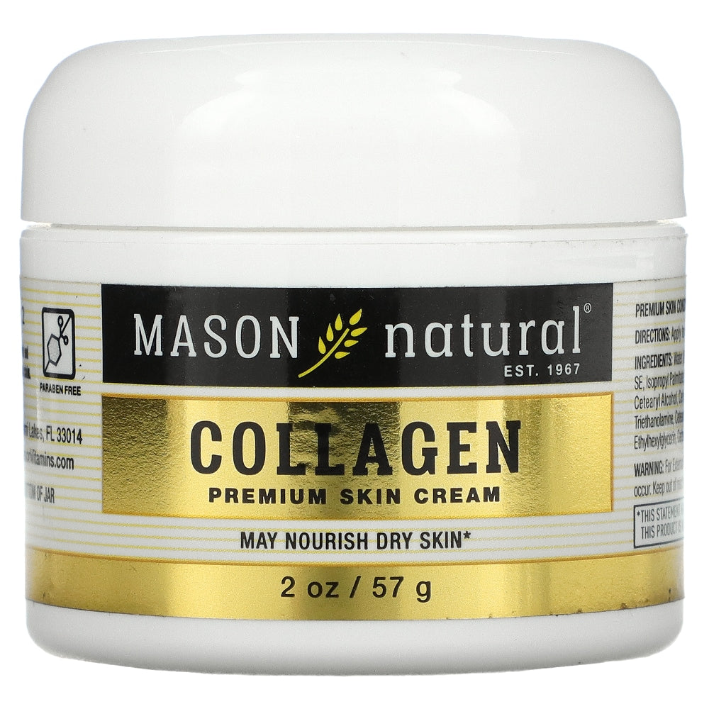 Mason Natural Jar 2 Oz Collagen Beauty Cream Colageno Crema Pure Skin Care Hydrolyzed