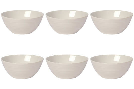 Set of 6 Dessert Bowl 4.5" Aquarius Oyster