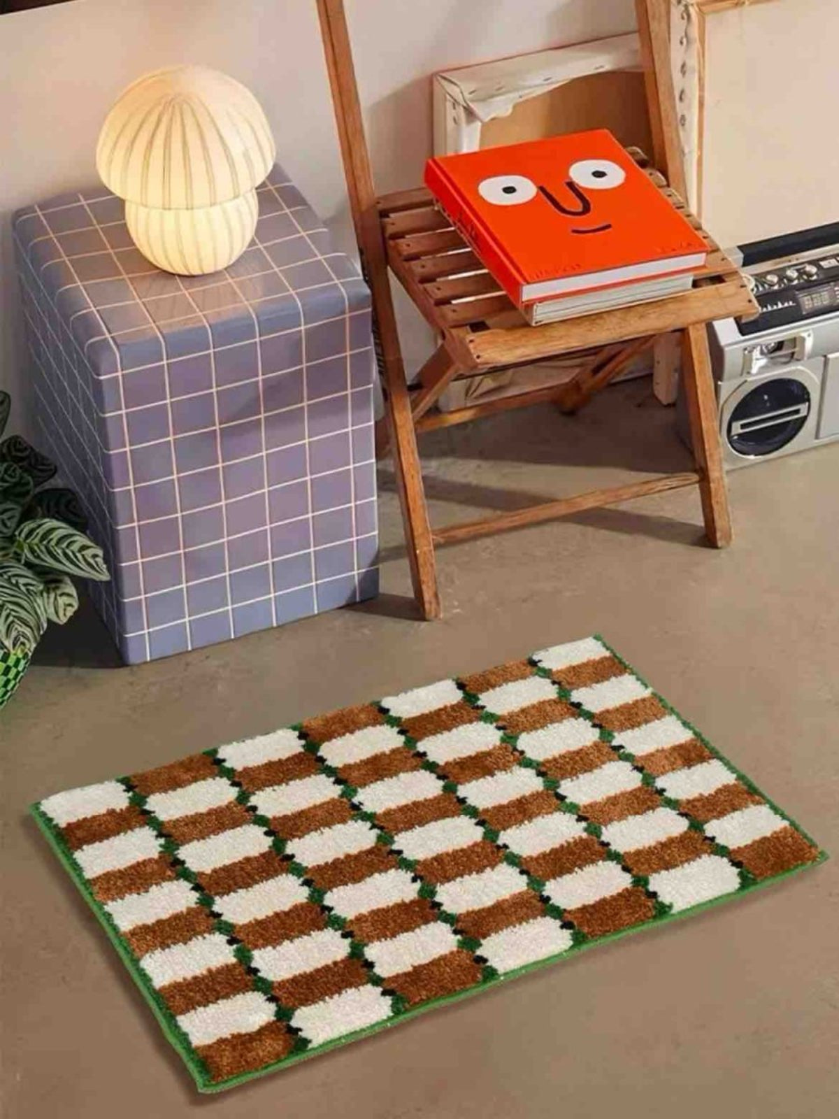 Retro Checker Bath Rug