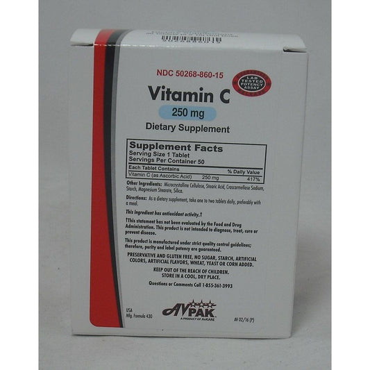 Avpak Vitamin C 250 Mg Dietary Supplement