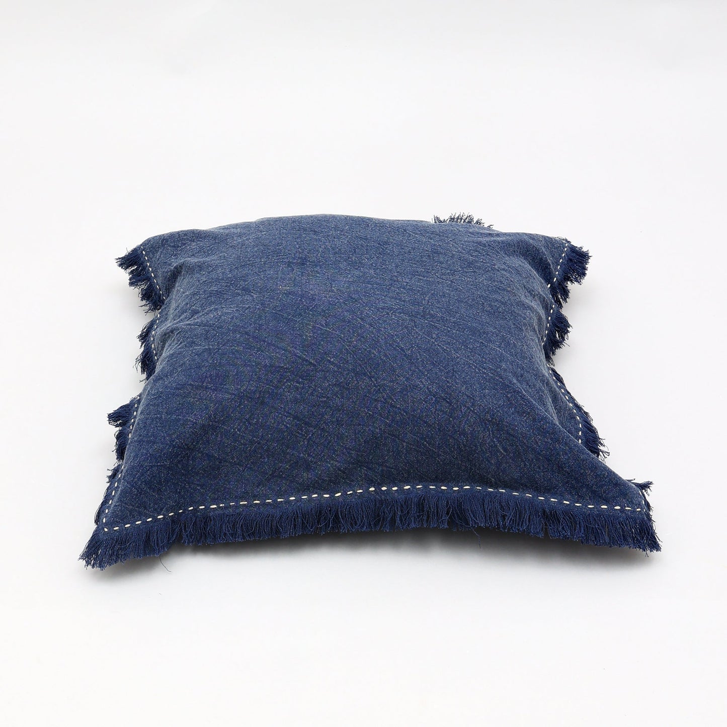 Stonewashed Linen Pillow with Hand Worked Edges