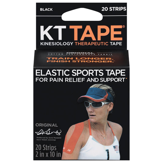 KT Tape Original Cotton Black Kinesiology Therapeutic