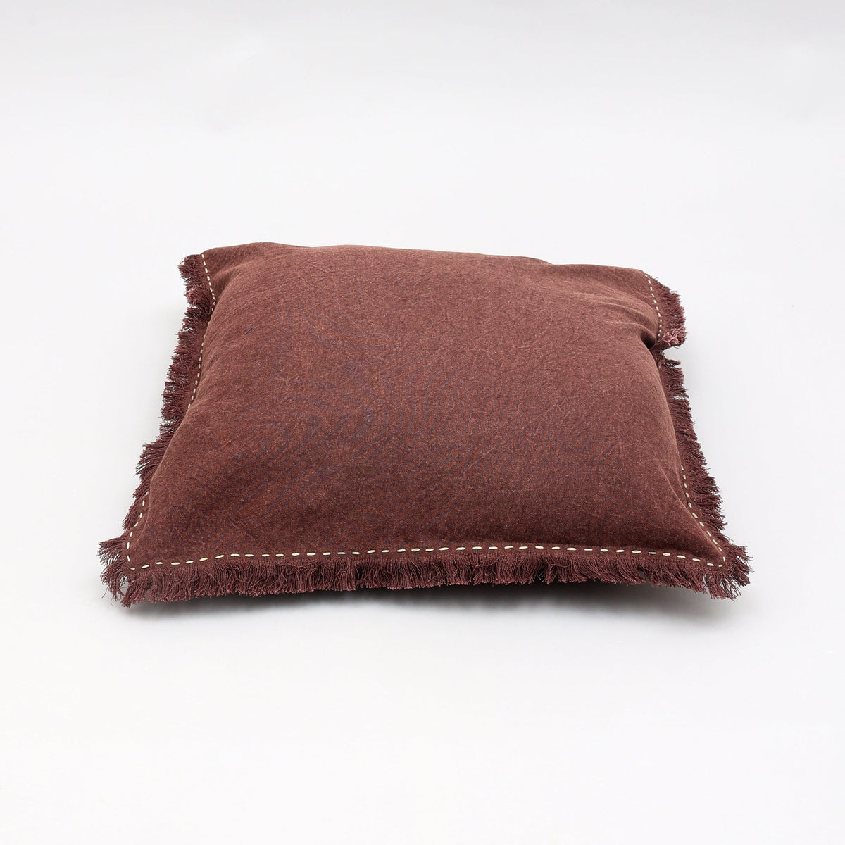 Stonewashed Linen Pillow with Hand Worked Edges