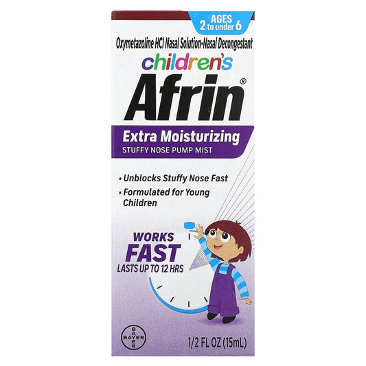 Afrin Children S Extra Moisturizing 12 Hour Stuffy Nose Nasal Spray Ages 2 To 6 15mL