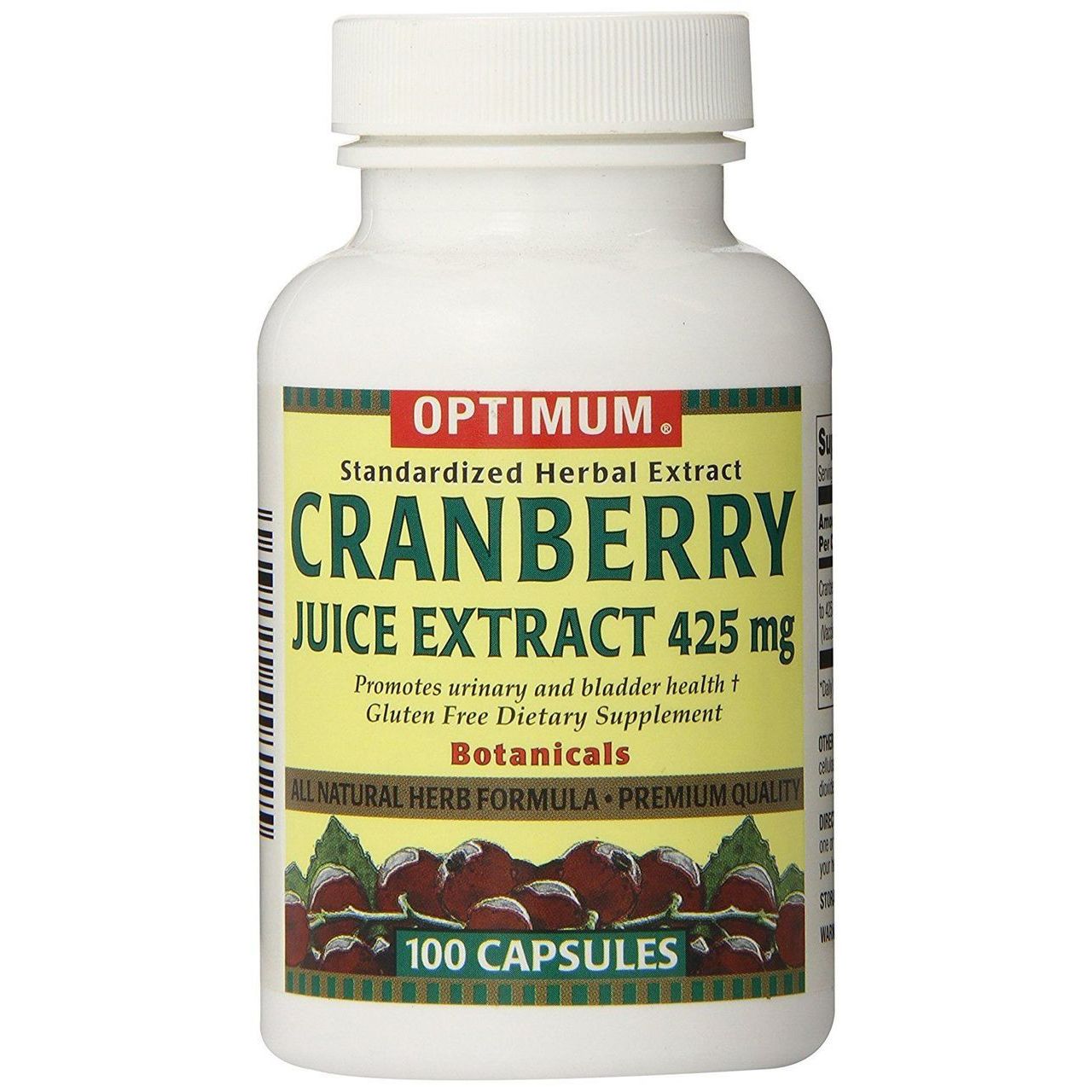 Optimum Cranberry Juice Extract Capsules 425 Mg