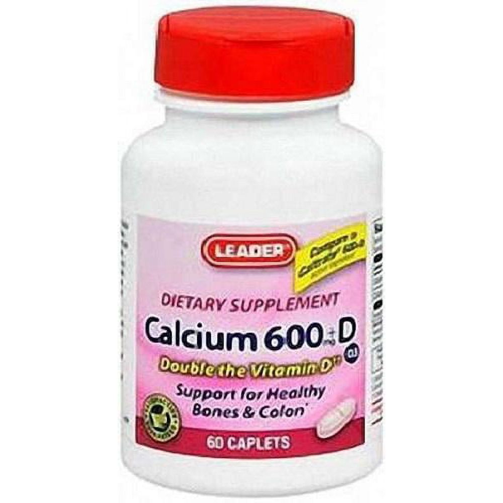 Leader Calcium 600mg Plus Vitamin D3 Caplets