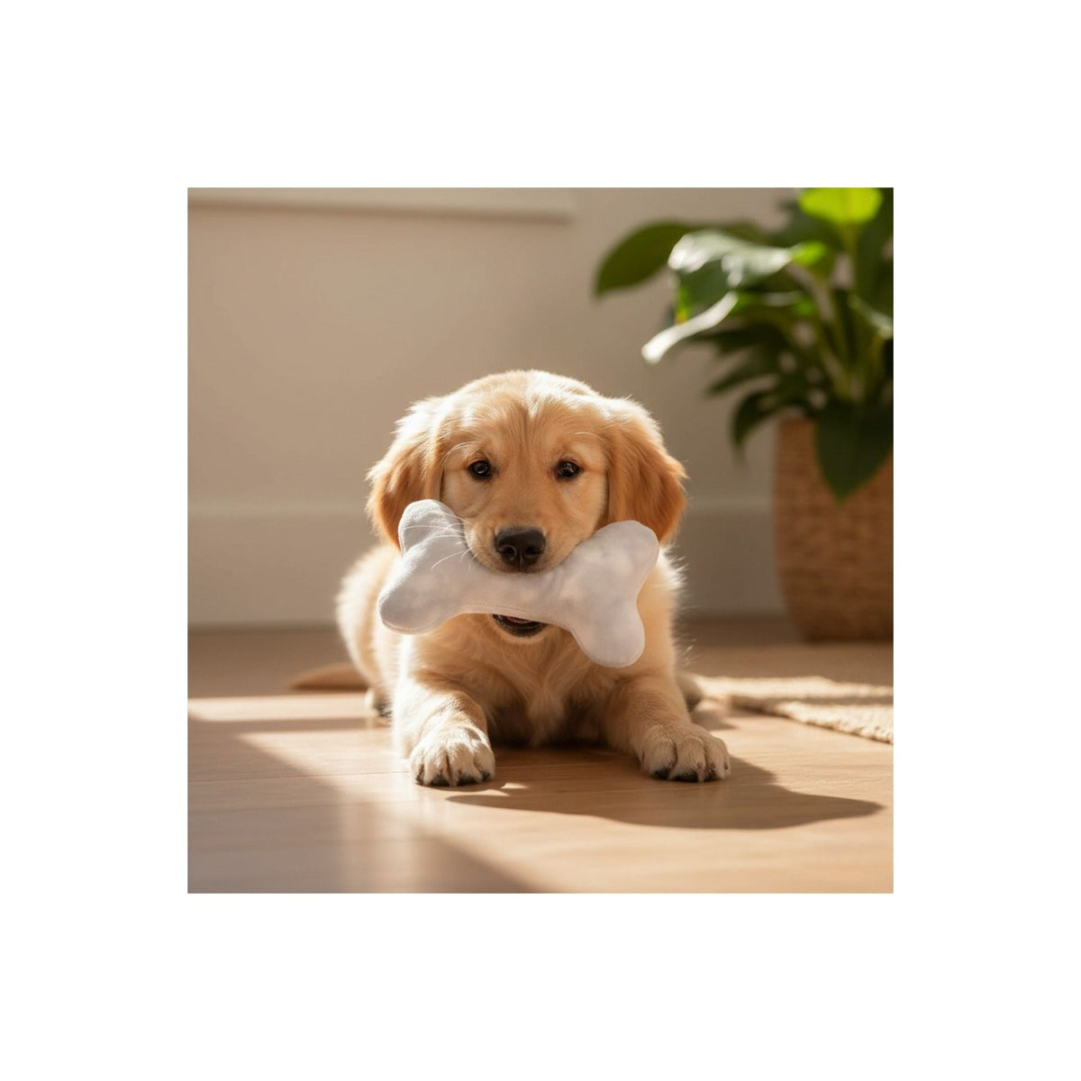 Bone-Shaped Dog Chew Toy – Organic Cotton Canvas – Boney