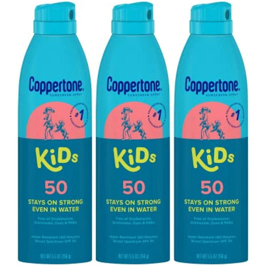 Coppertone Kids Sunscreen Wet Protect Spray SPF 50 5.5 Oz