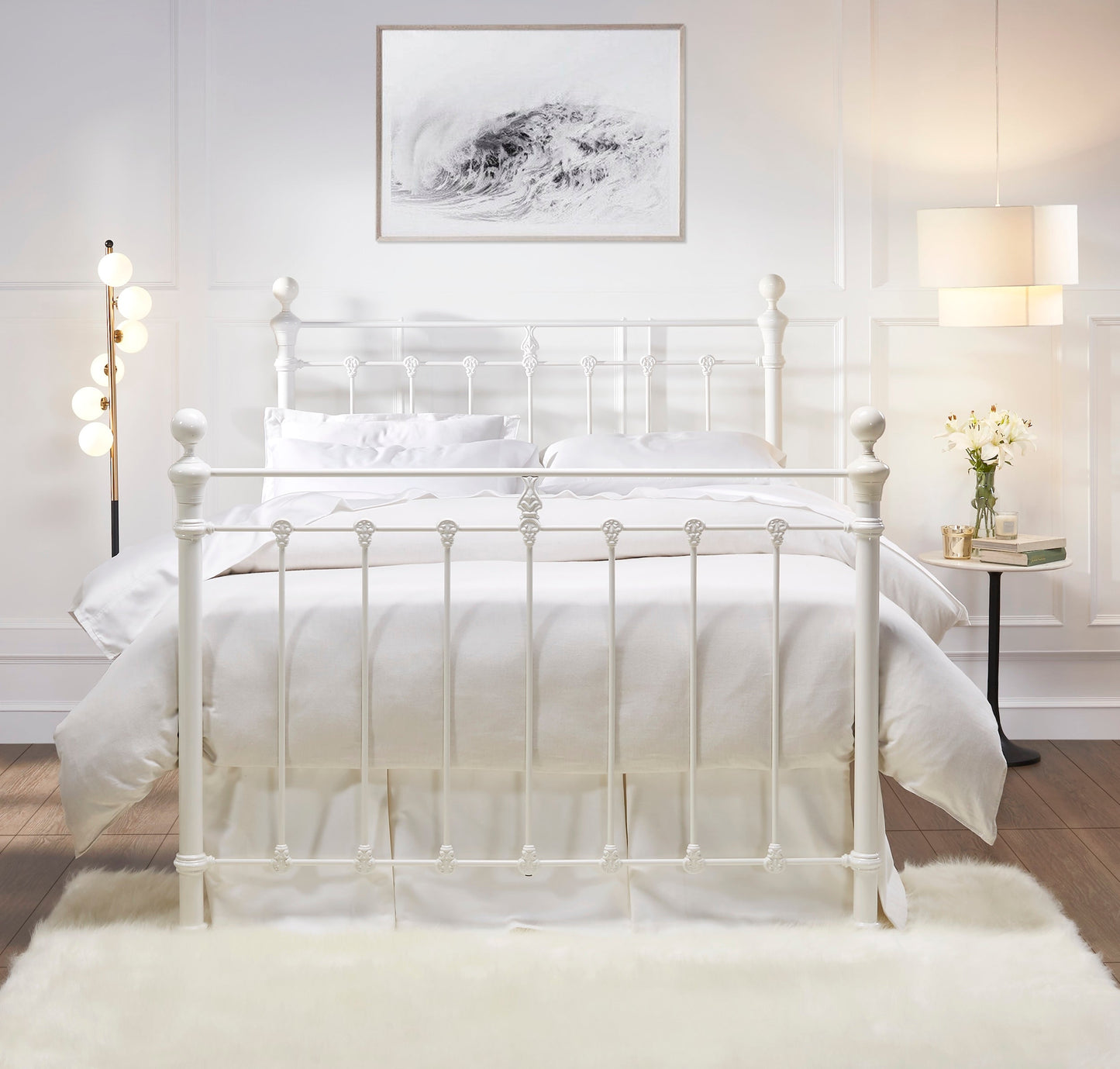 Castile Metal Bed Solo Satin White