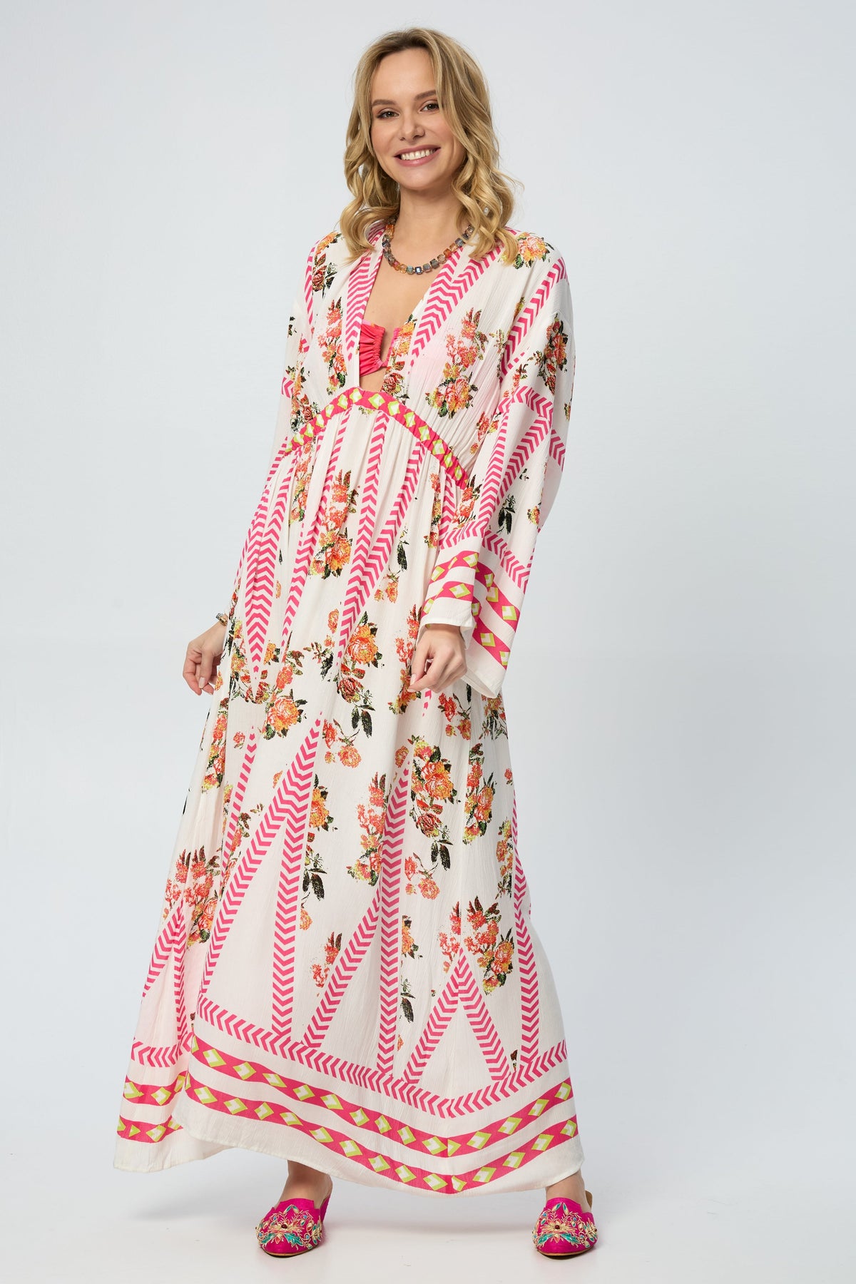 Aztec Floral Keyhole Kaftan